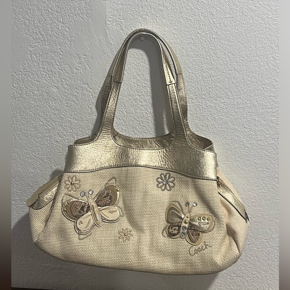 Coach Lexi Straw Butterfly Satchel